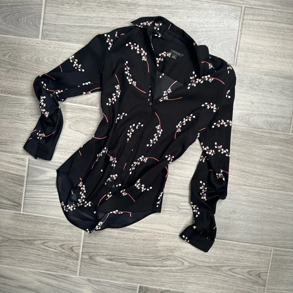 Button Up Women’s Blouse Black - Picture 7 of 7